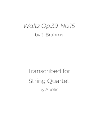 Book cover for Brahms: Waltz Op.39, No.15 - String Quartet