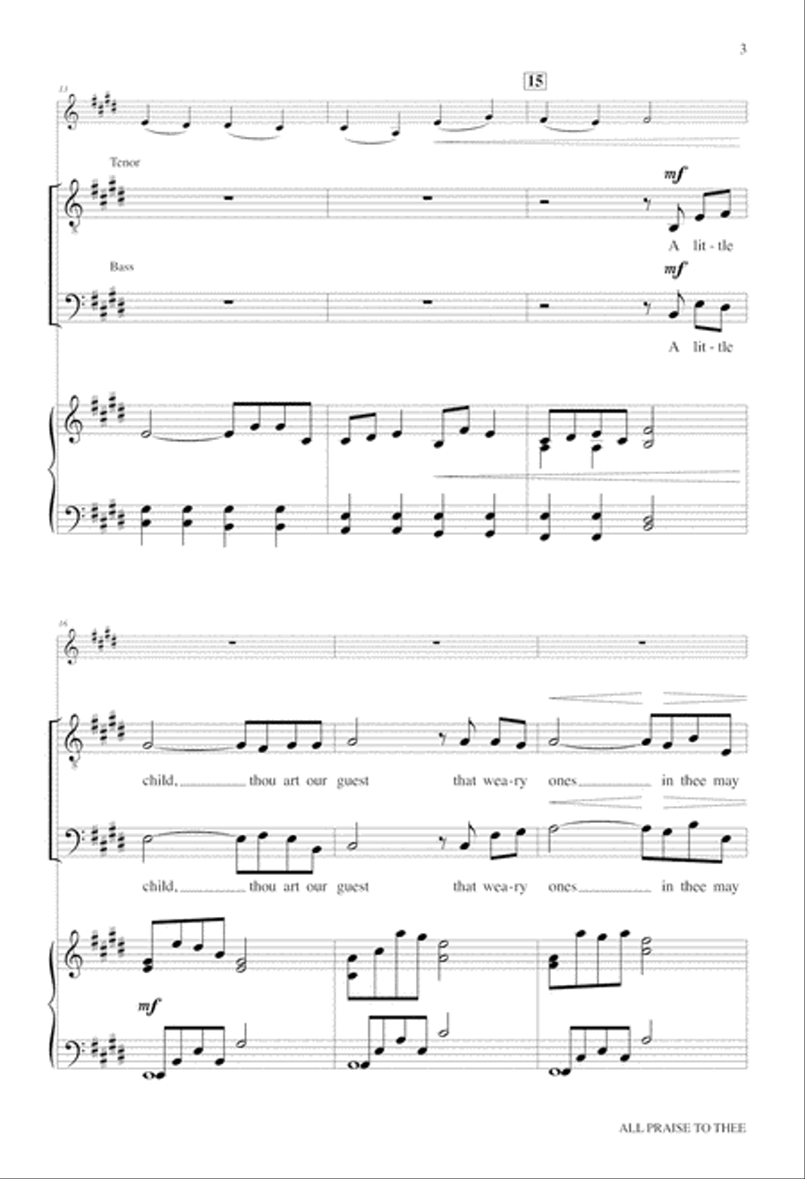 All Praise to Thee 4-Part scores gallery preview page 3
