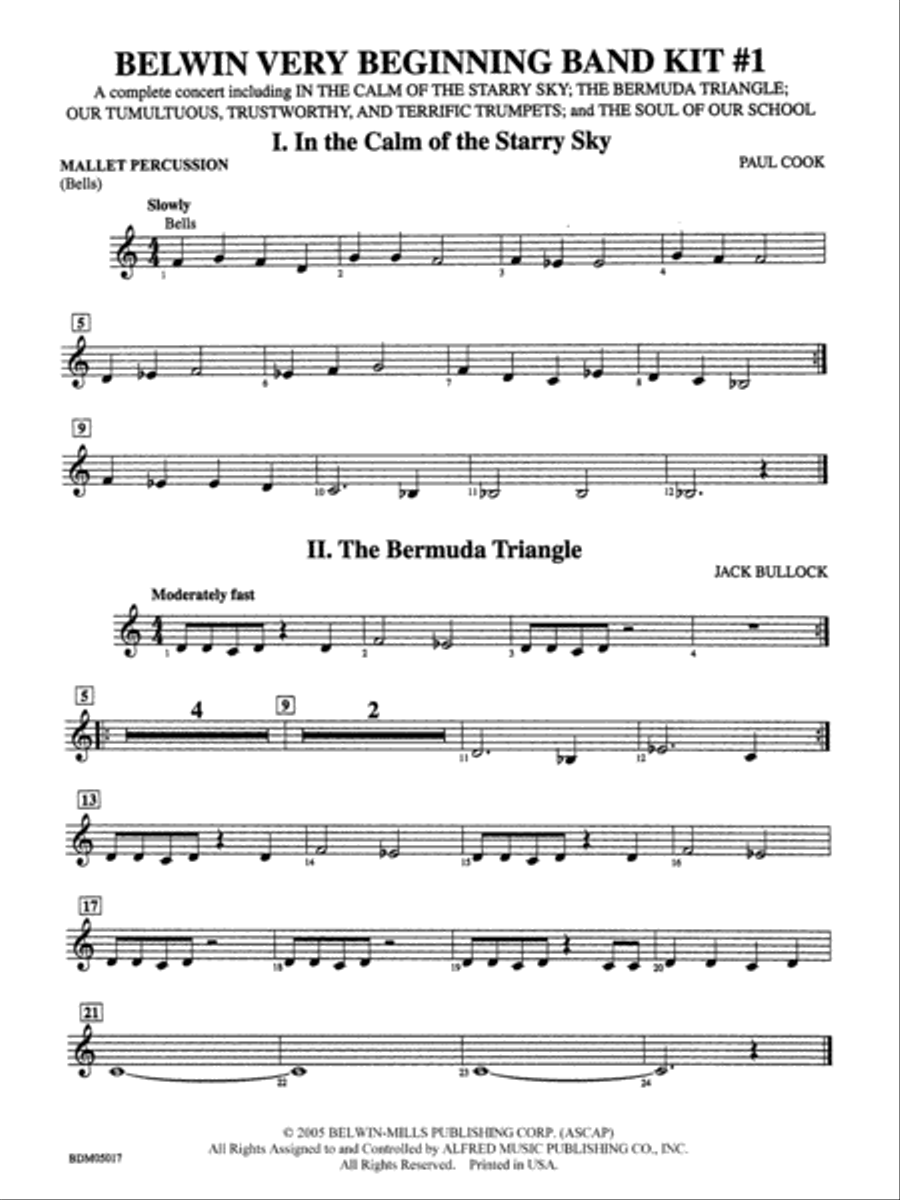 Belwin Very Beginning Band Kit #1: Mallets Concert Band scores gallery preview page 1