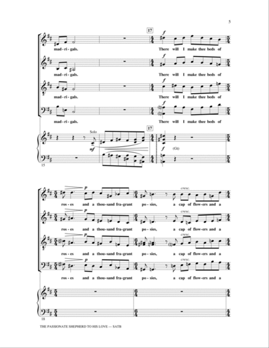 The Passionate Shepherd To His Love 4-Part scores gallery preview page 4
