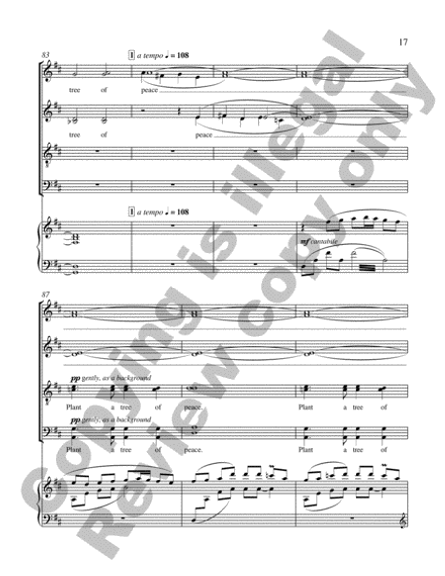 The Tree of Peace 4-Part scores gallery preview page 17
