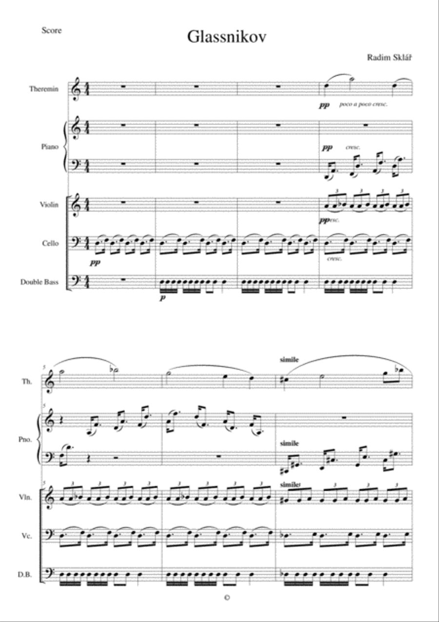Glassnikov Small Ensemble scores gallery preview page 1