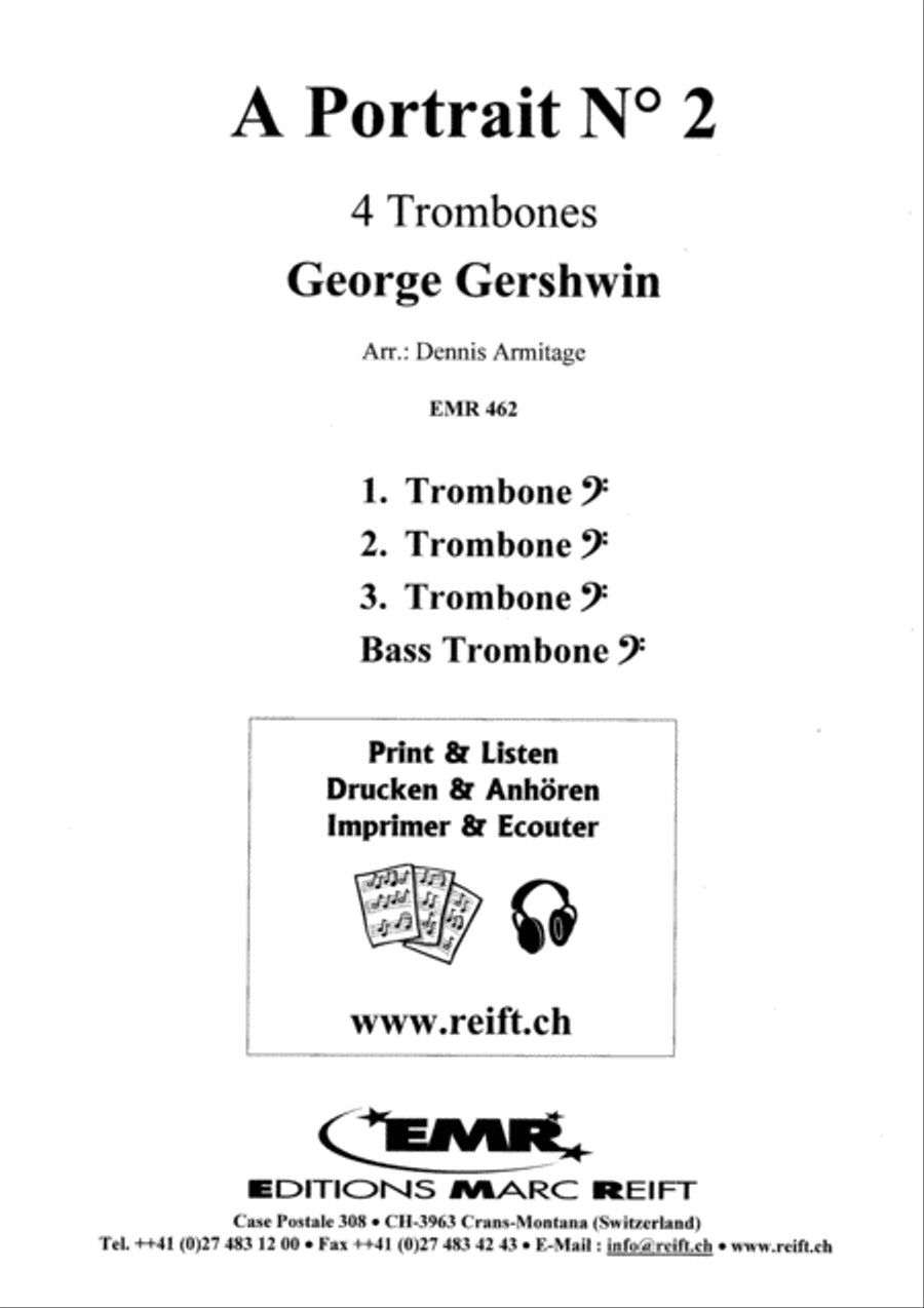 A Portrait No. 2 Trombone Quartet scores gallery preview page 2