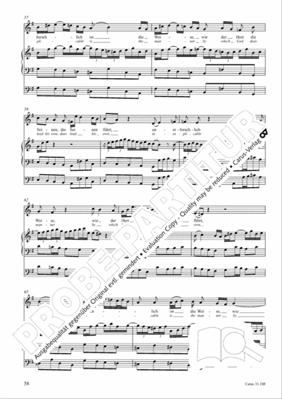 I have placed all my confidence (Ich habe meine Zuversicht) 4-Part scores gallery preview page 59