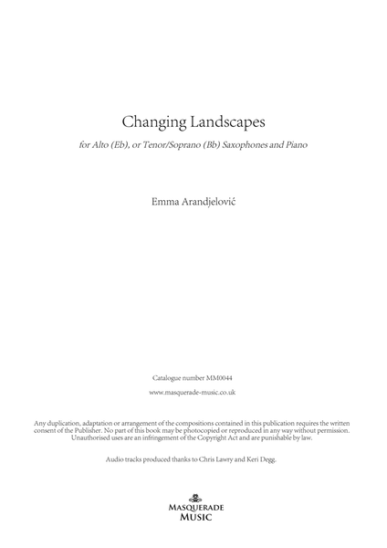 'Changing Landscapes' suite for Eb or Bb saxophone & Piano by Emma Arandjelovi image number null