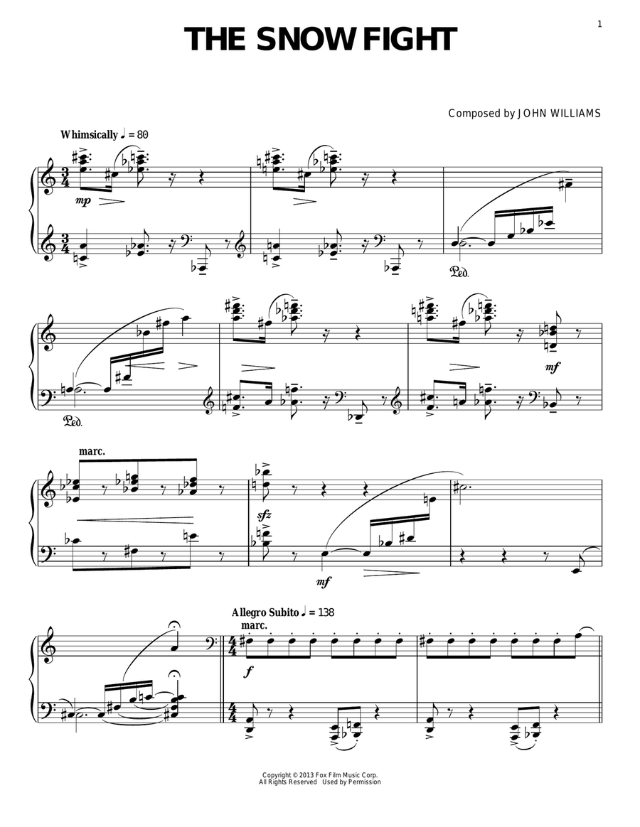 The Snow Fight Piano Solo scores gallery preview page 1