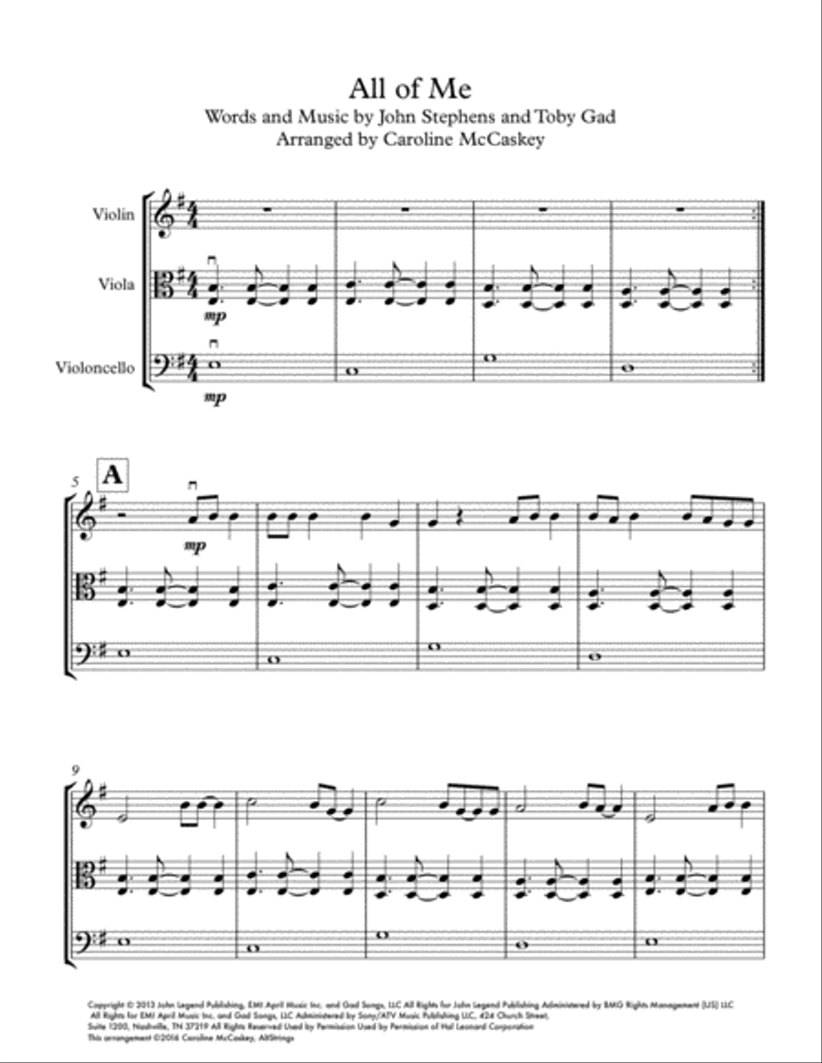 All Of Me All Of Me String Trio scores gallery preview page 2