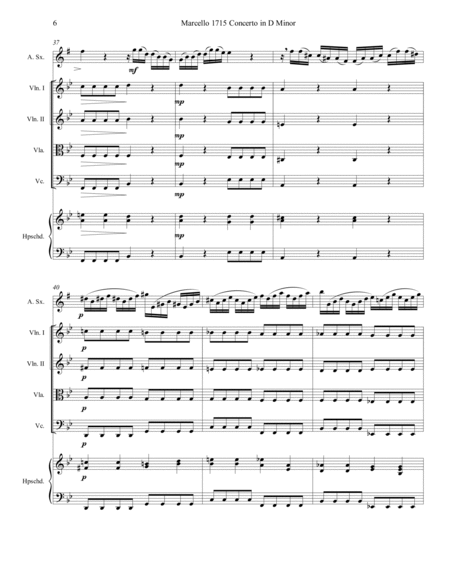 Marcello Oboe Concerto in G Minor for Alto Saxophone