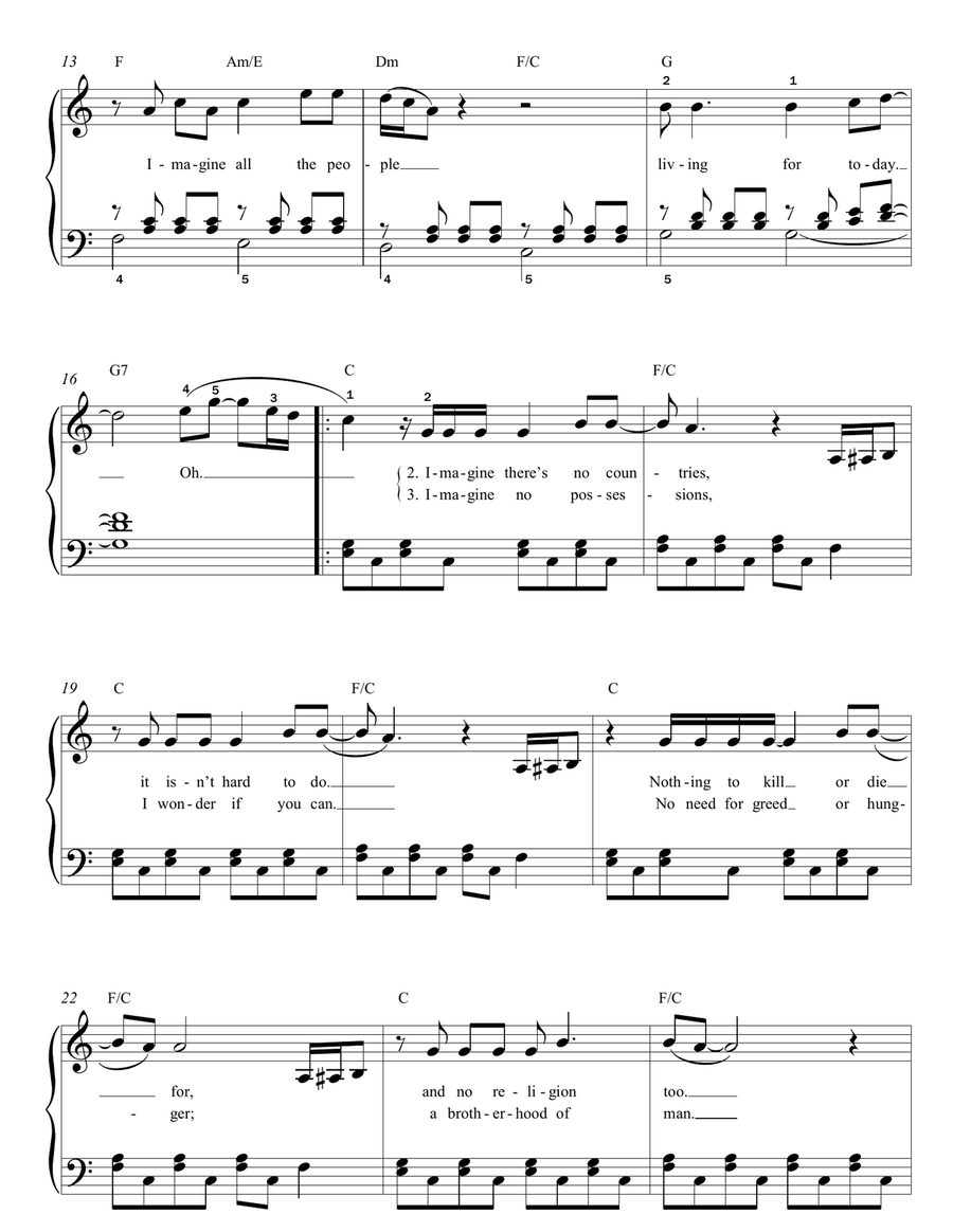 Imagine Easy Piano scores gallery preview page 2