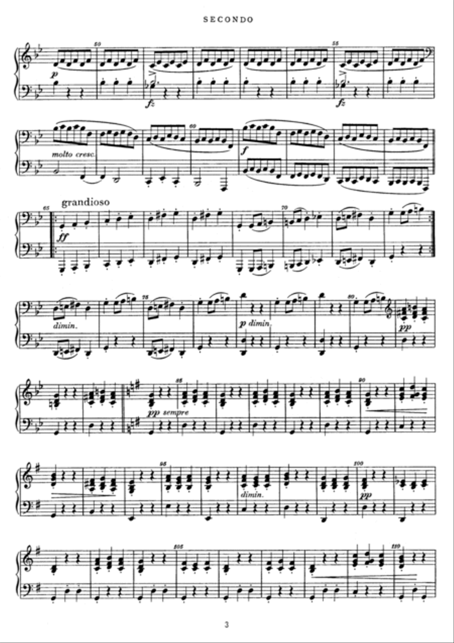 Dvorak Slavonic Dance, Op.46, No.8, for piano duet, PD888 Piano Duet scores gallery preview page 3