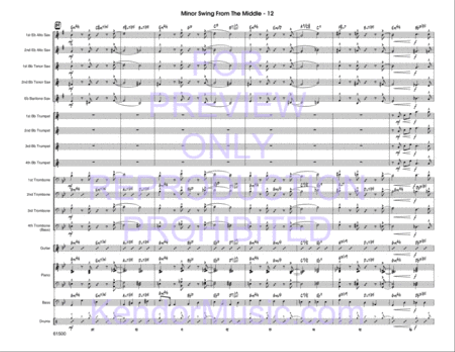 Minor Swing From The Middle (Full Score) Jazz Ensemble scores gallery preview page 13