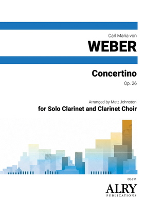 Book cover for Concertino, Op. 26 for Solo Clarinet and Clarinet Choir