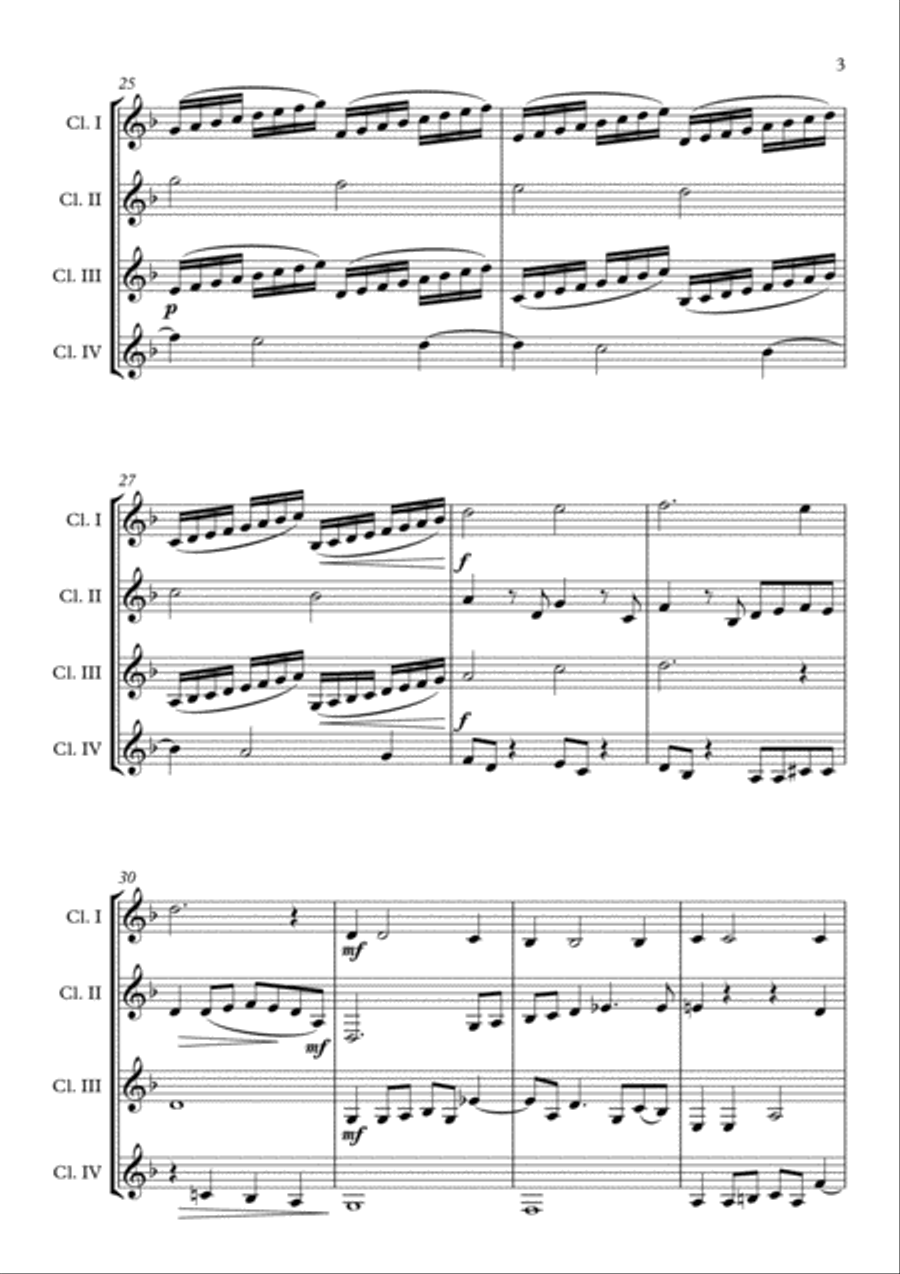 FUGUE IN D MINOR Woodwind Quartet scores gallery preview page 3