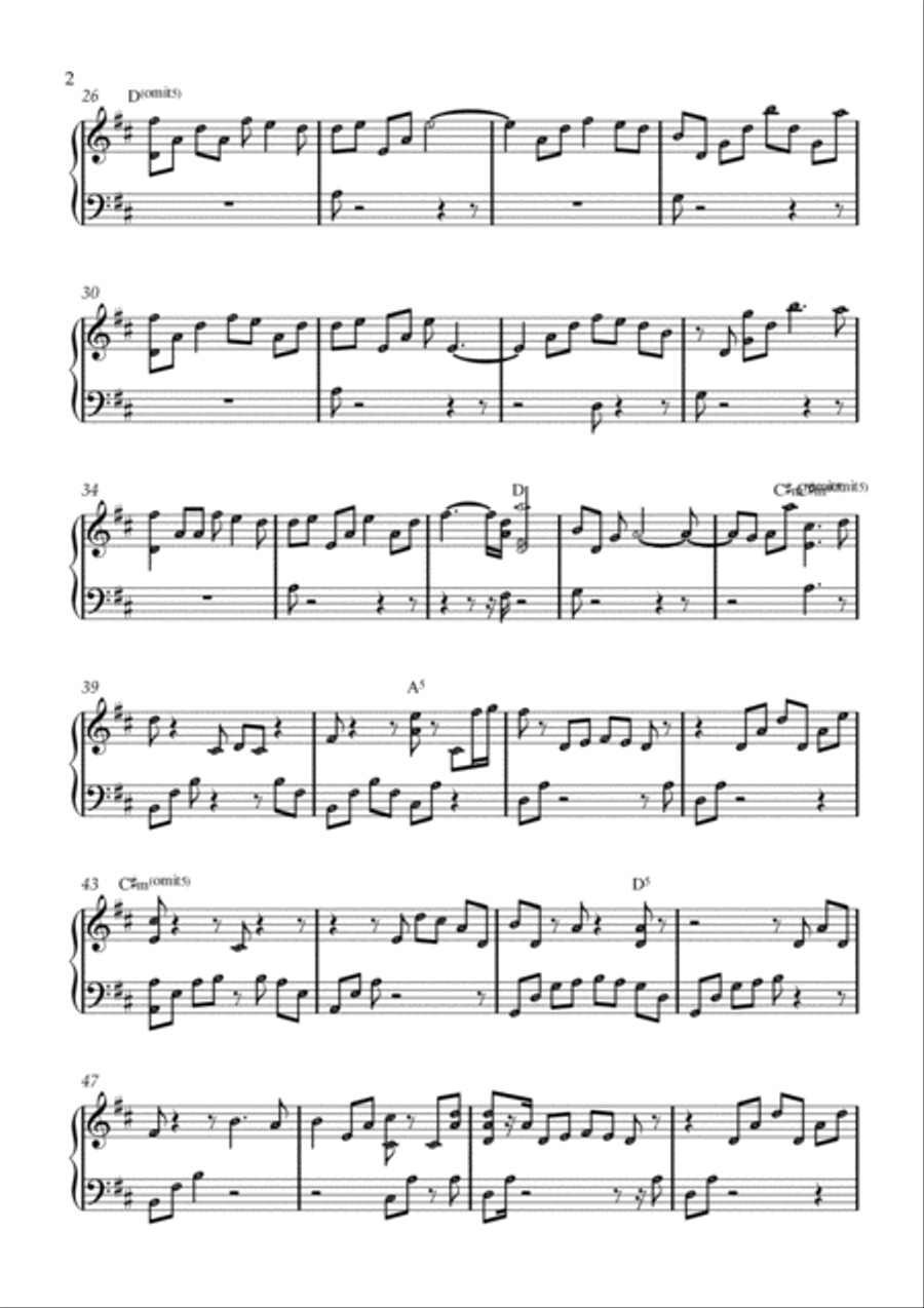 Oceans (where Feet May Fail) Piano Solo scores gallery preview page 2