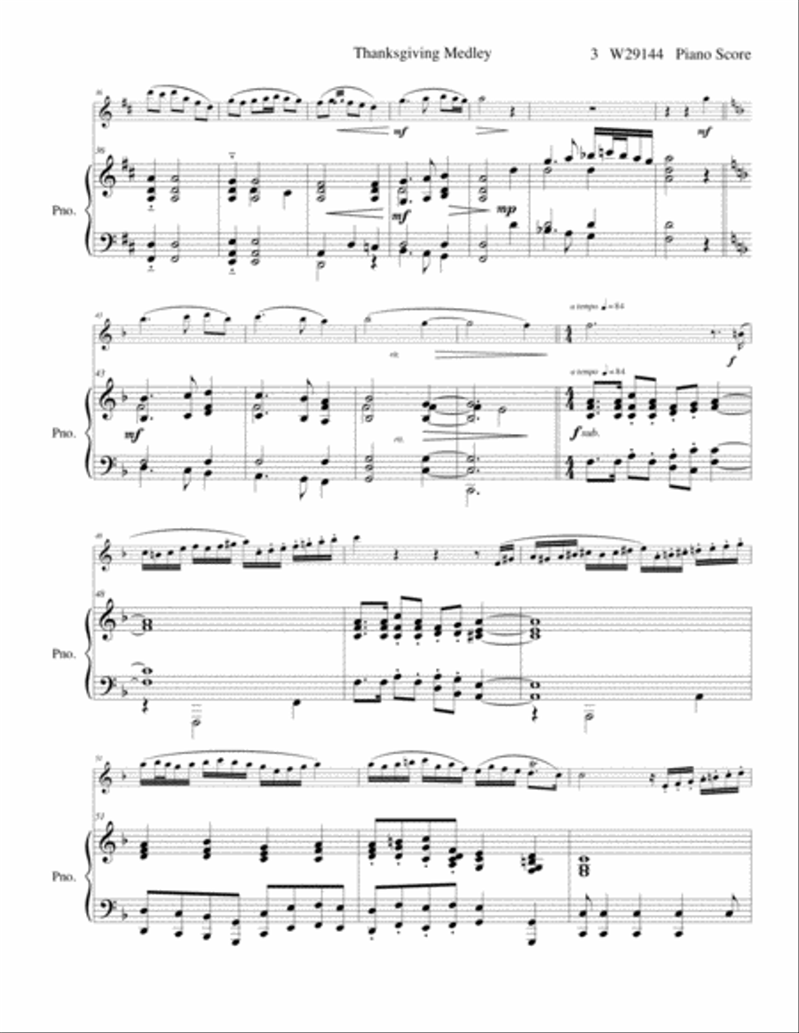 Thanksgiving Medley Alto Saxophone scores gallery preview page 3