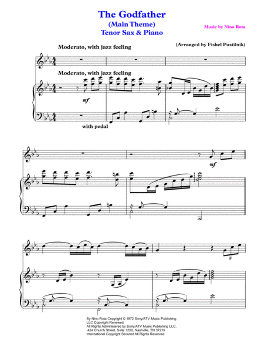 The Godfather (main Theme) Woodwind Duet scores gallery preview page 2