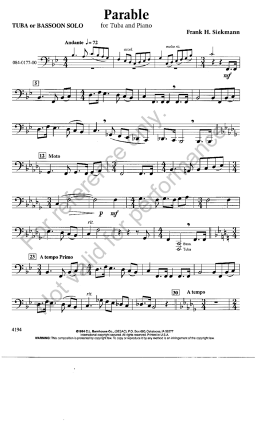 Parable Tuba scores gallery preview page 2