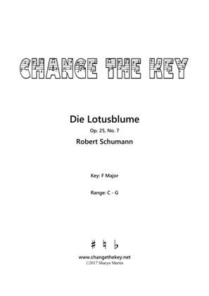 Book cover for Die Lotusblume Op.25, No.7 - F Major