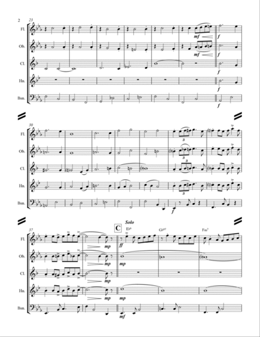 I'll Be Home For Christmas I'll Be Home For Christmas Woodwind Quintet scores gallery preview page 3