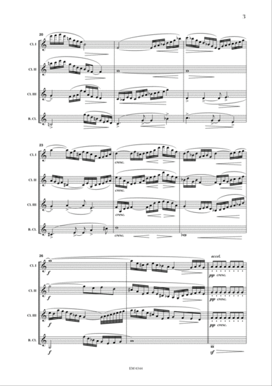 Cyanic Waves for Clarinet Quartet Clarinet Quartet scores gallery preview page 4