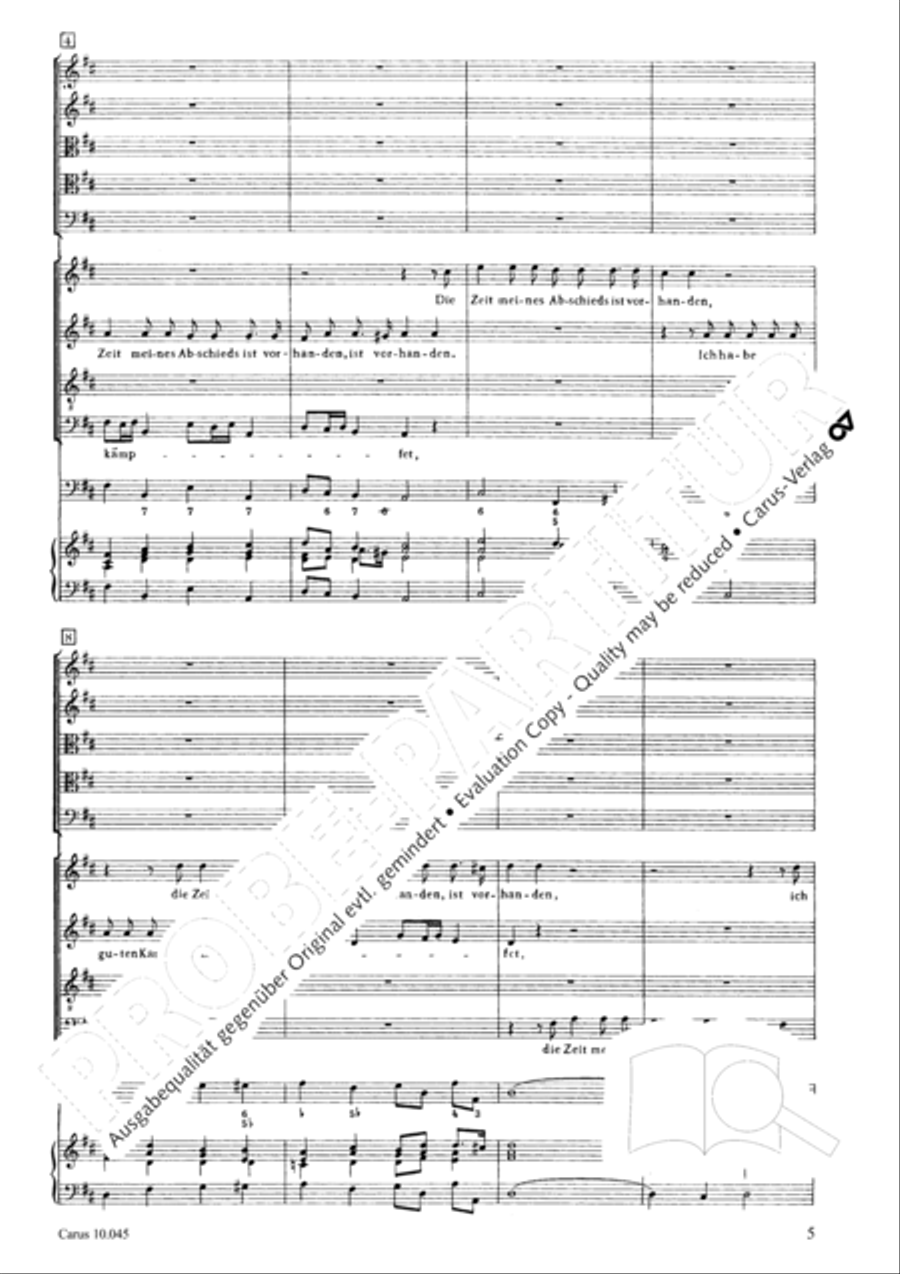 Die Zeit meines Abschieds ist vorhanden 4-Part scores gallery preview page 6