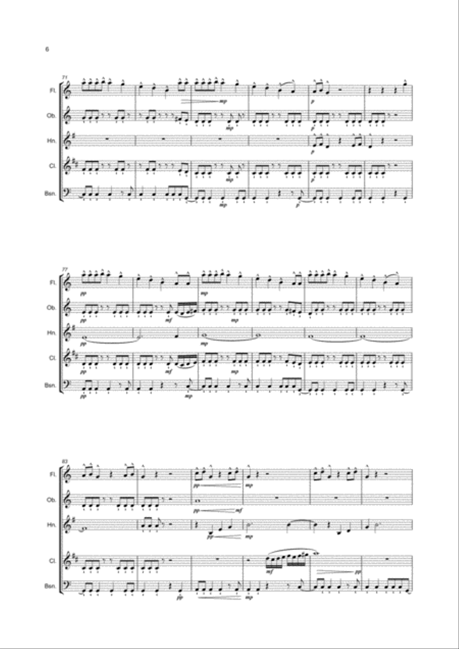 Shake It Off Woodwind Quintet scores gallery preview page 6