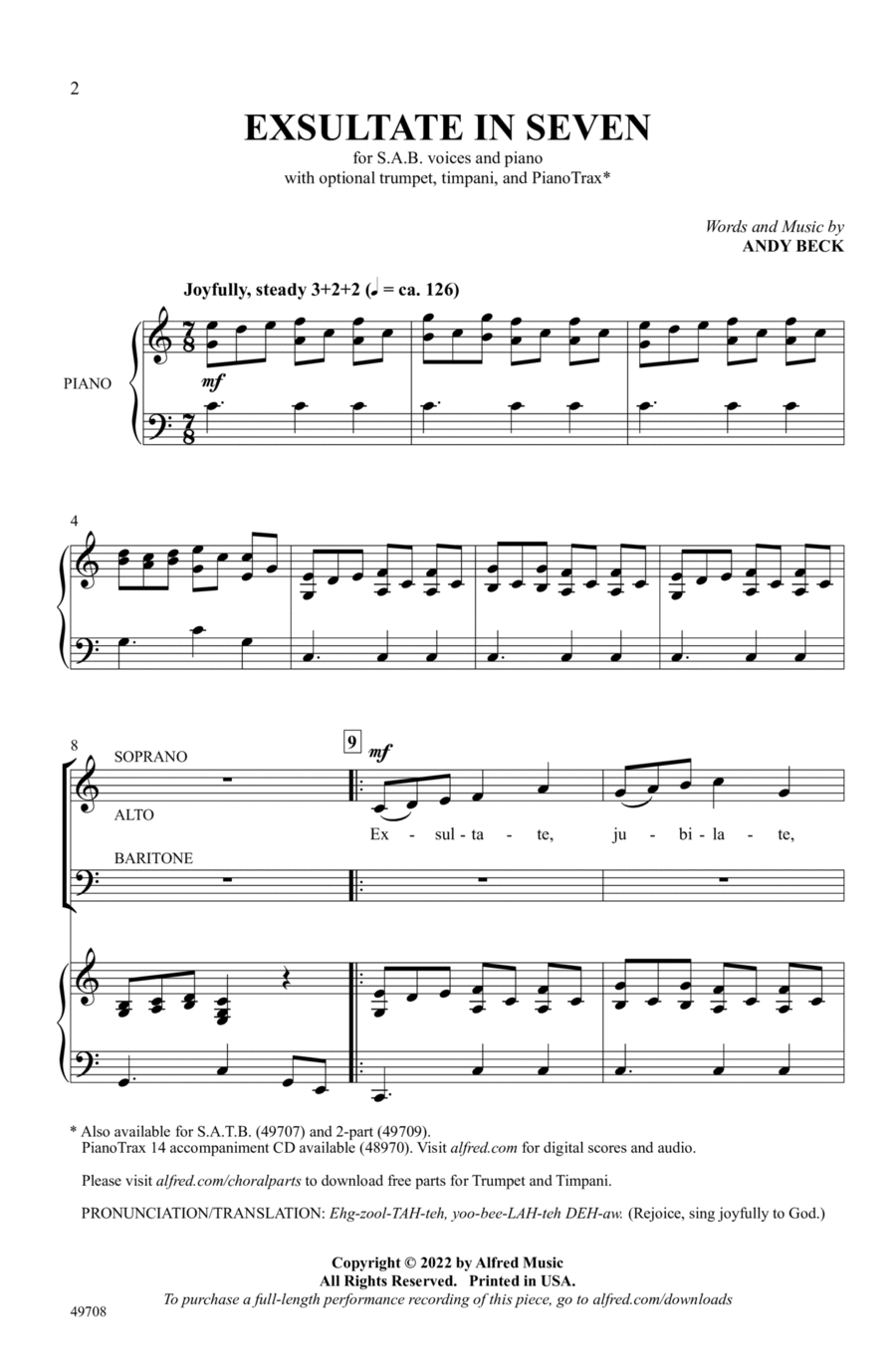 Exsultate in Seven Choir scores gallery preview page 1