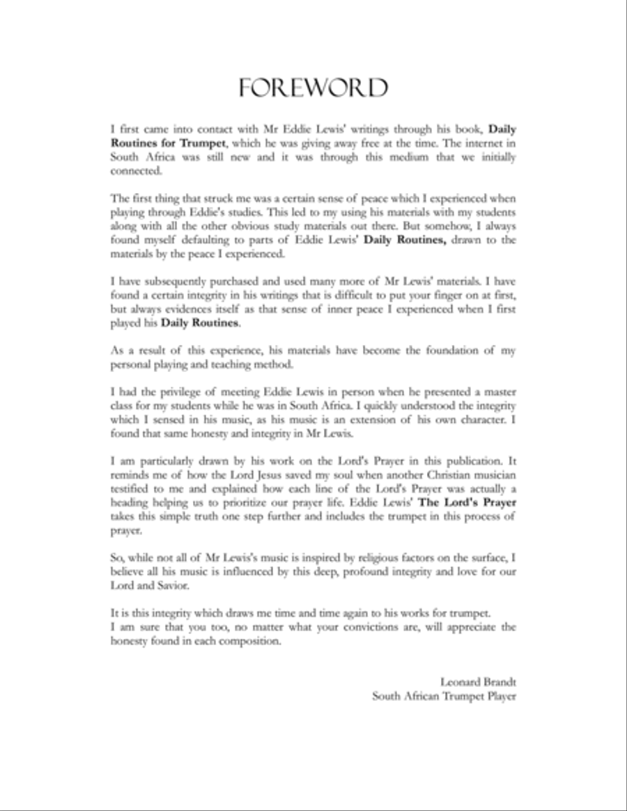 The Calling for Solo Trumpet by Eddie Lewis Trumpet Solo scores gallery preview page 6