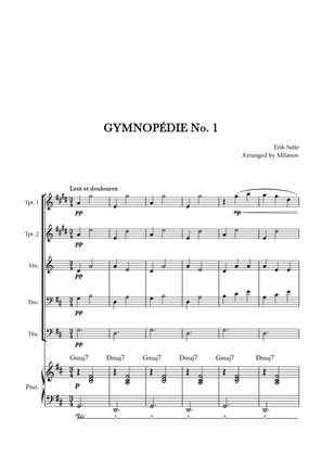 Gymnopédie no 1 | Brass Quintet | Original Key | Chords | Piano accompaniment |Easy intermediate