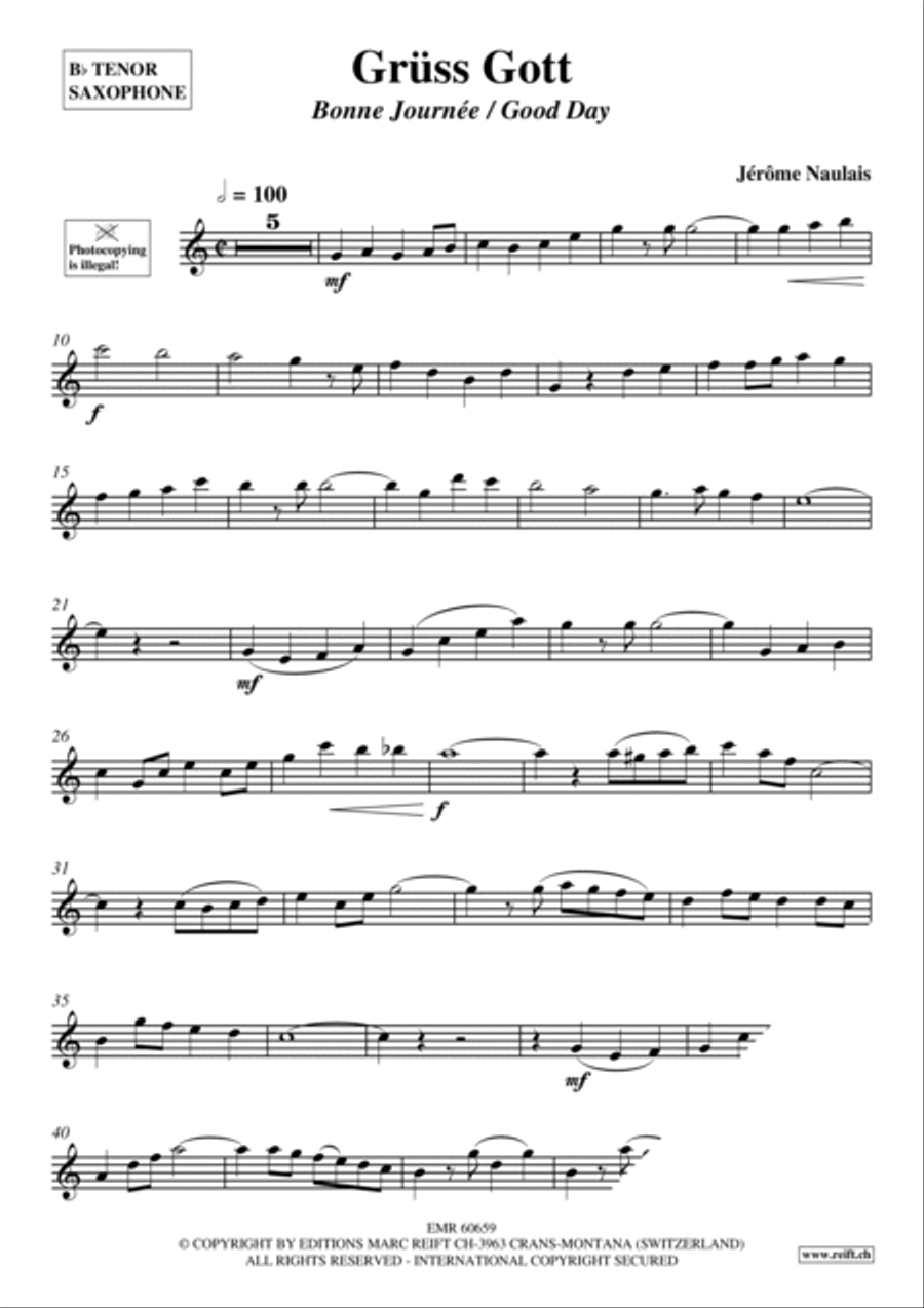 Gruss Gott Tenor Saxophone scores gallery preview page 4