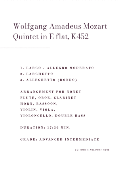 Quintet K452 image number null