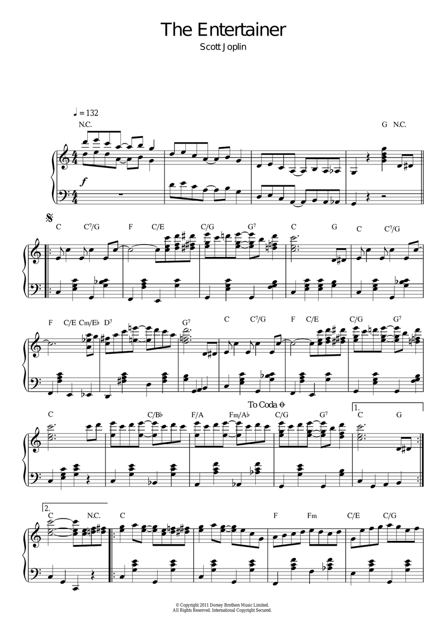 The Entertainer Piano Solo scores gallery preview page 1