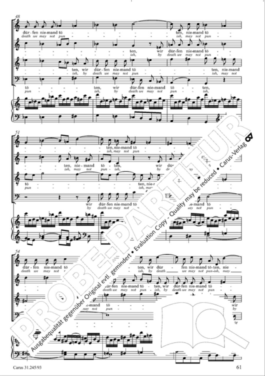 St. John Passion (Johannes-Passion) 4-Part scores gallery preview page 62