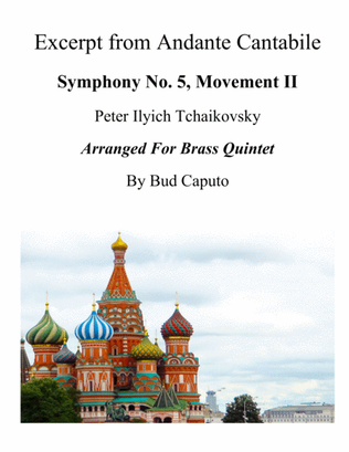 Book cover for Excerpt from Andante Cantabile, Tchaikovsky Symphony. #5, for Brass Quintet