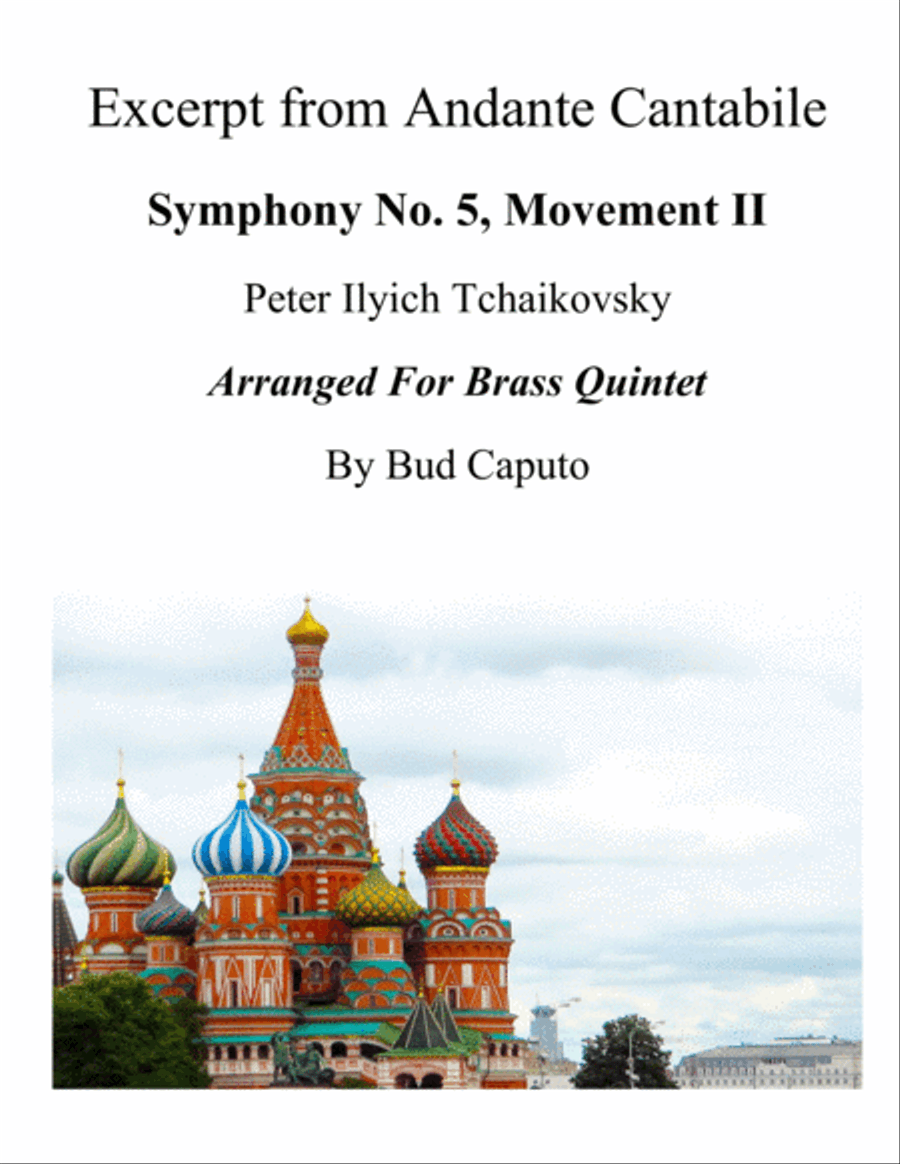 Excerpt from Andante Cantabile, Tchaikovsky Symphony. #5, for Brass Quintet image number null