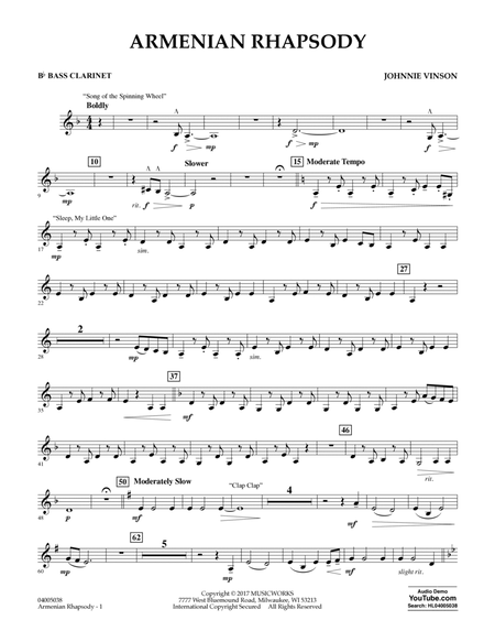 Armenian Rhapsody - Bb Bass Clarinet