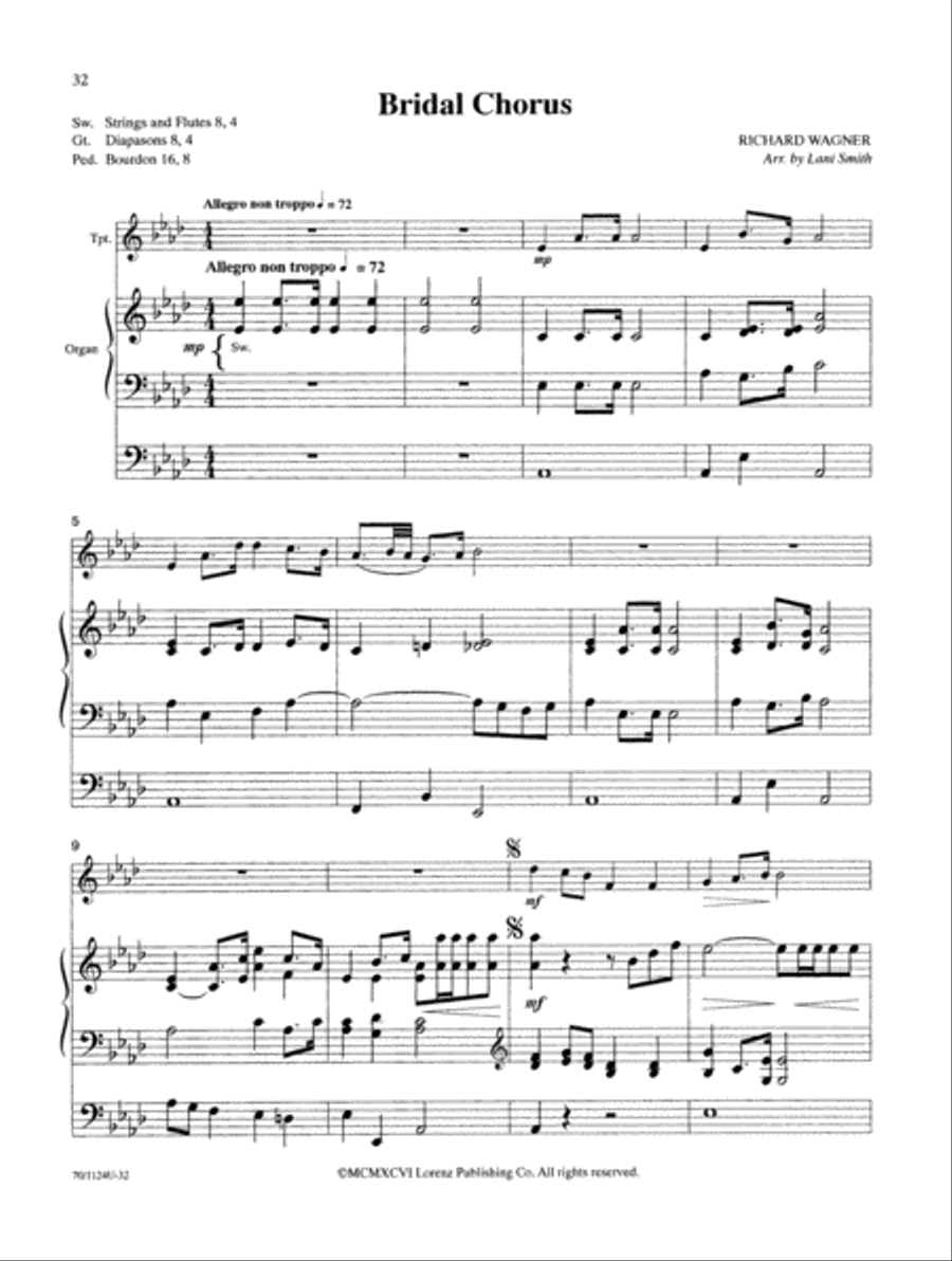 Wedding Classics for Trumpet and Organ Trumpet scores gallery preview page 18