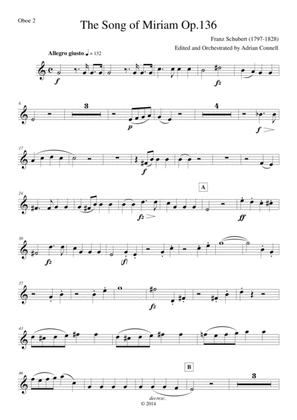 Schubert - The Song of Miriam Op.136 - Oboe 2