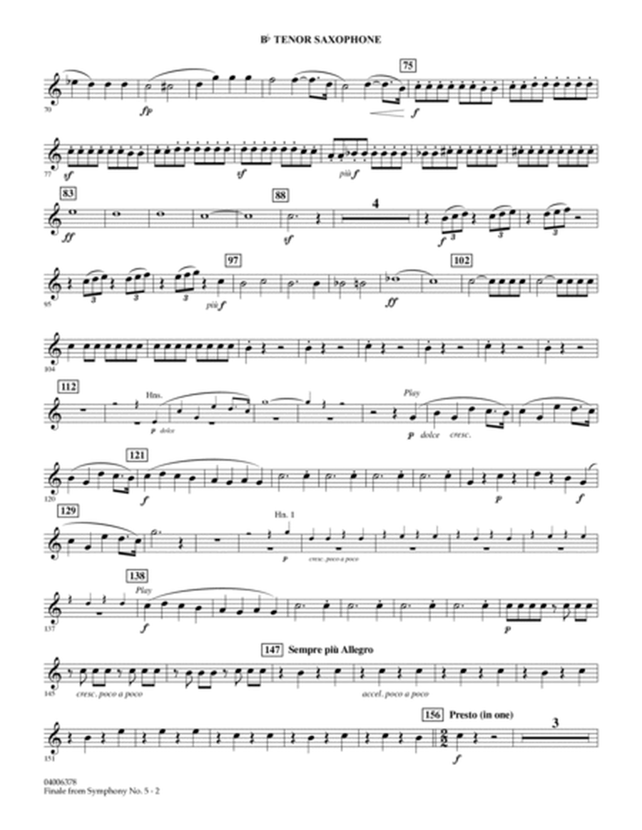 Finale from Symphony No. 5 (arr. Robert Longfield) - Bb Tenor Saxophone