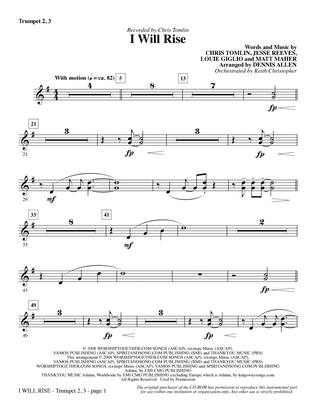 I Will Rise - Bb Trumpet 2,3