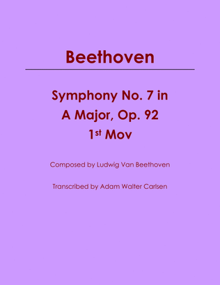 Symphony No. 7 in A Major 1st Movement