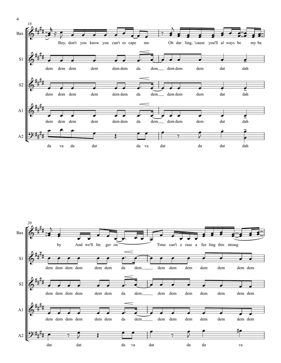 Always Be My Baby SSAA scores gallery preview page 4