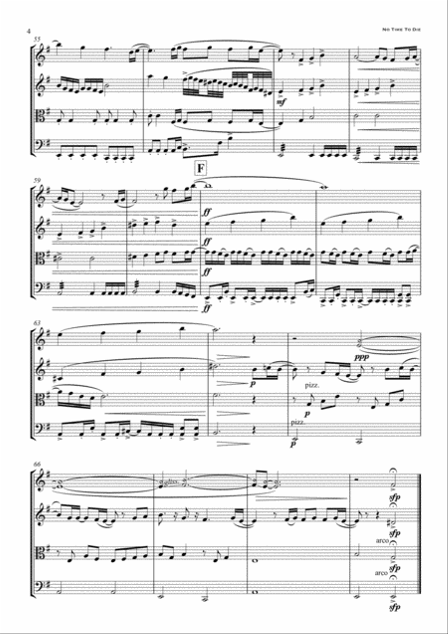 No Time To Die String Quartet scores gallery preview page 4