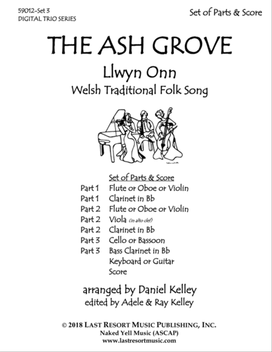 The Ash Grove for String Trio (or Mixed Trio) Woodwind Trio scores gallery preview page 3