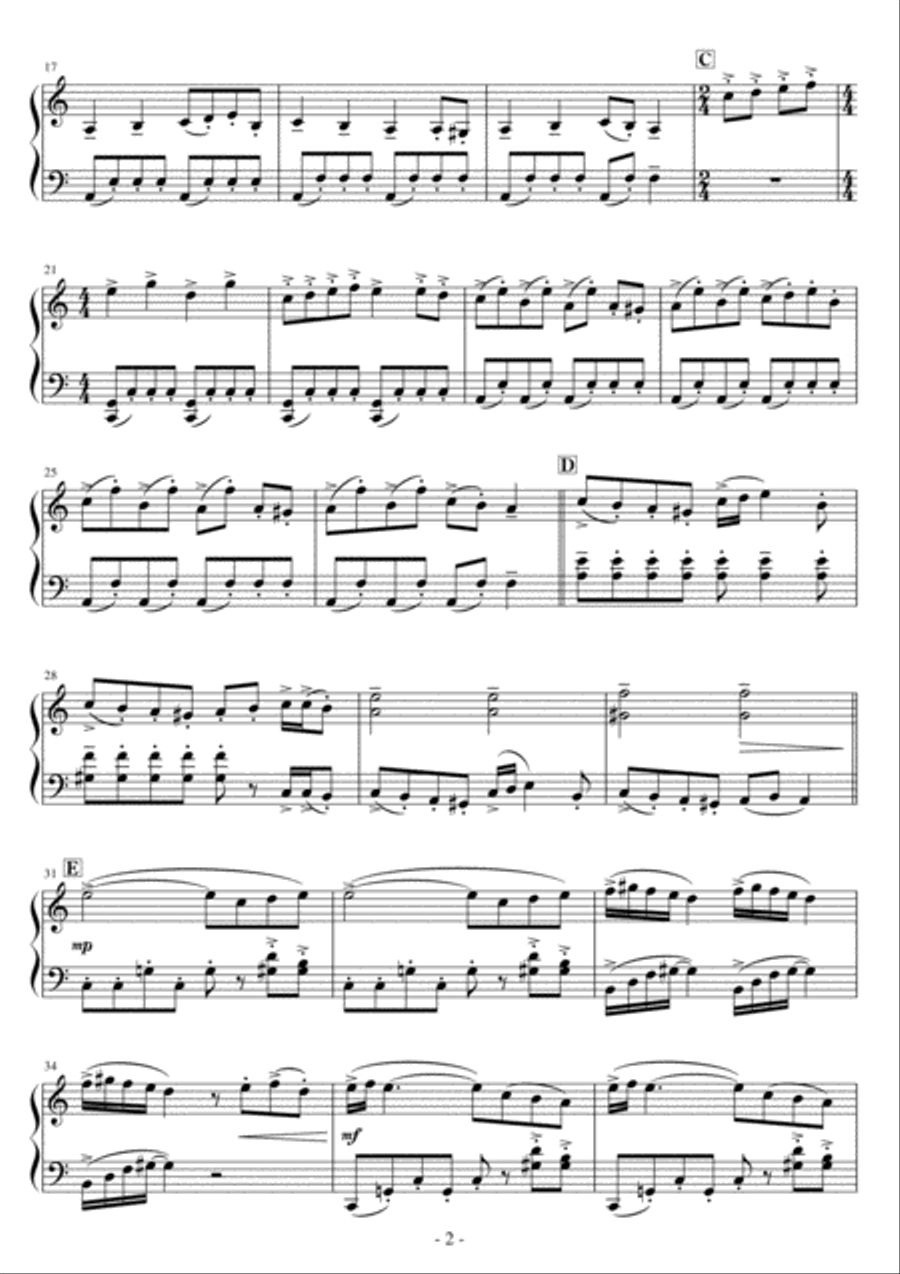 Japanese Army March Easy Piano scores gallery preview page 2