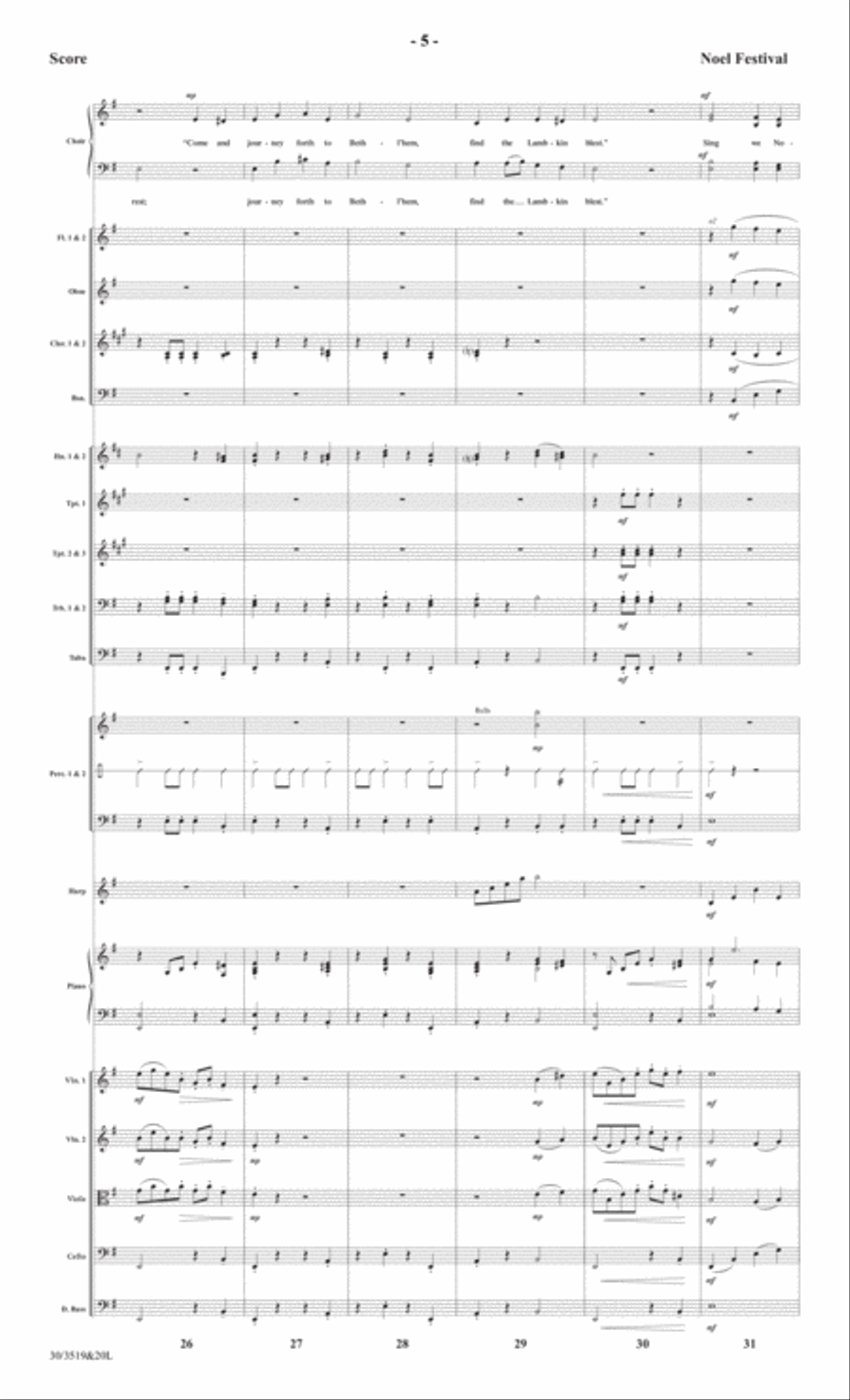 Noel Festival - Orchestral Score and Parts Choir scores gallery preview page 7