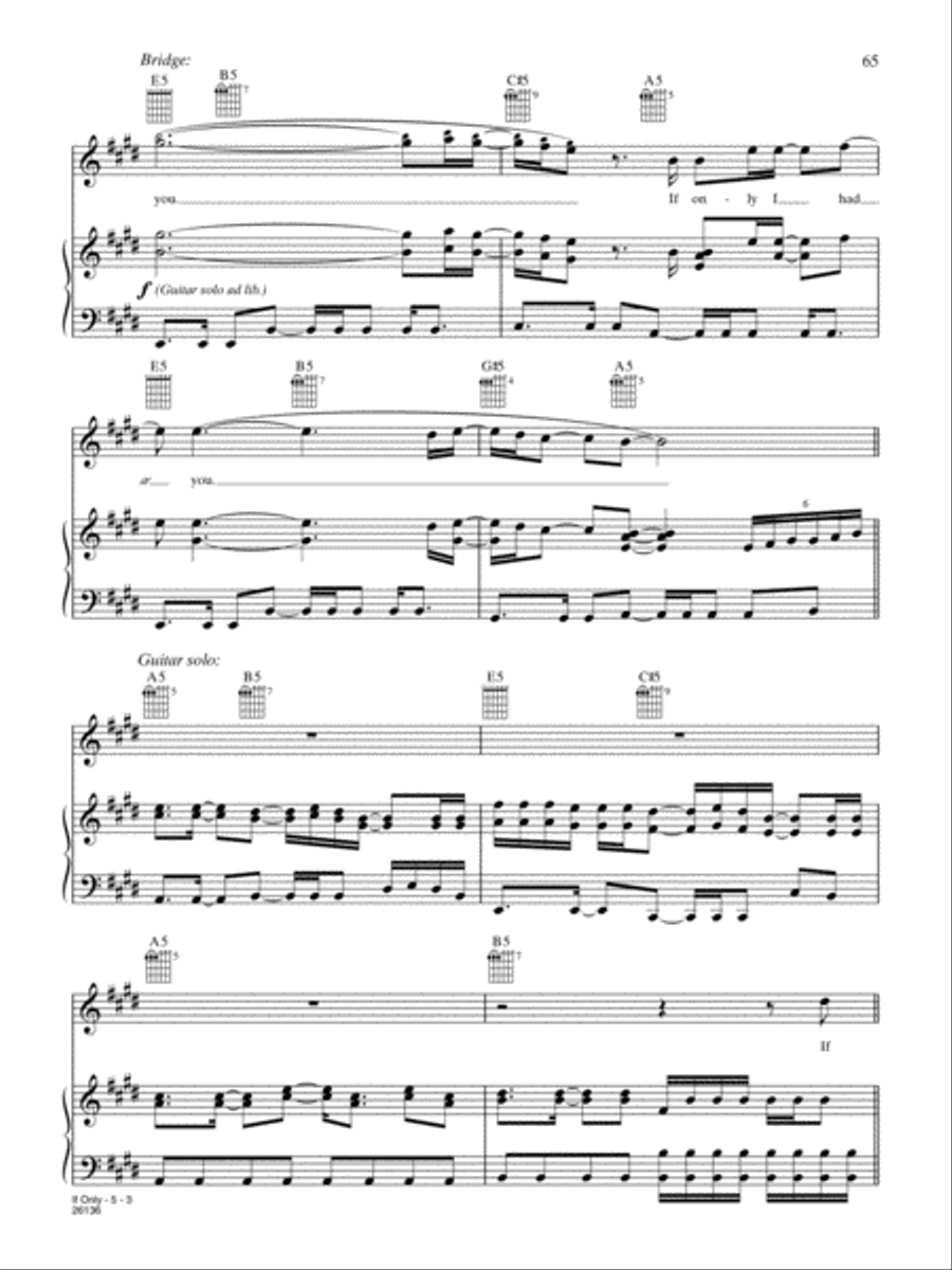 If Only Piano, Vocal, Guitar scores gallery preview page 3