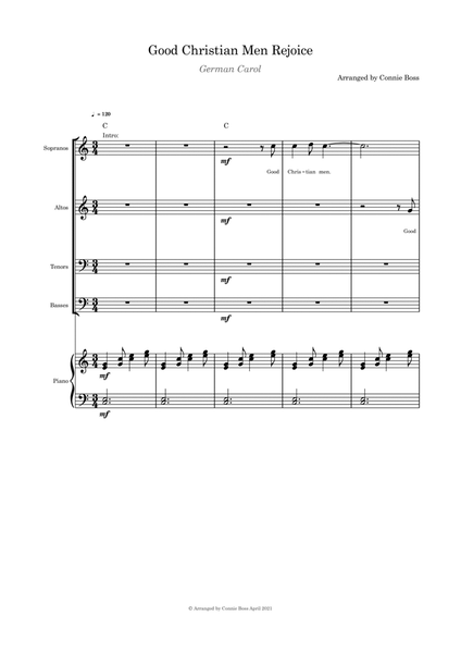 Good Christian Men Rejoice - SATB and piano image number null