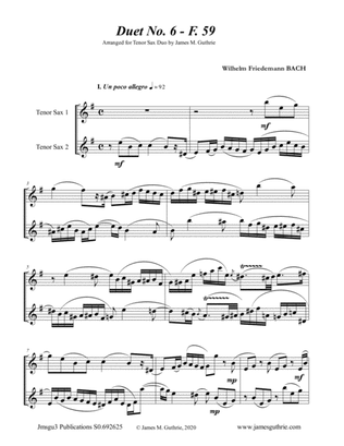 WF Bach: Duet No. 6 for Tenor Sax Duo
