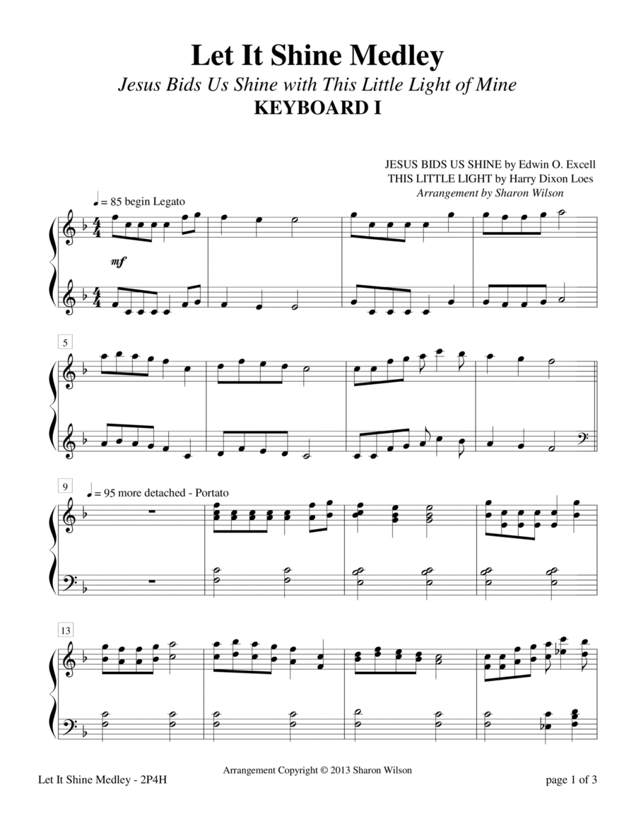 Let It Shine Medley (2 Pianos, 4 Hands) 2 Pianos, 4-Hands scores gallery preview page 1